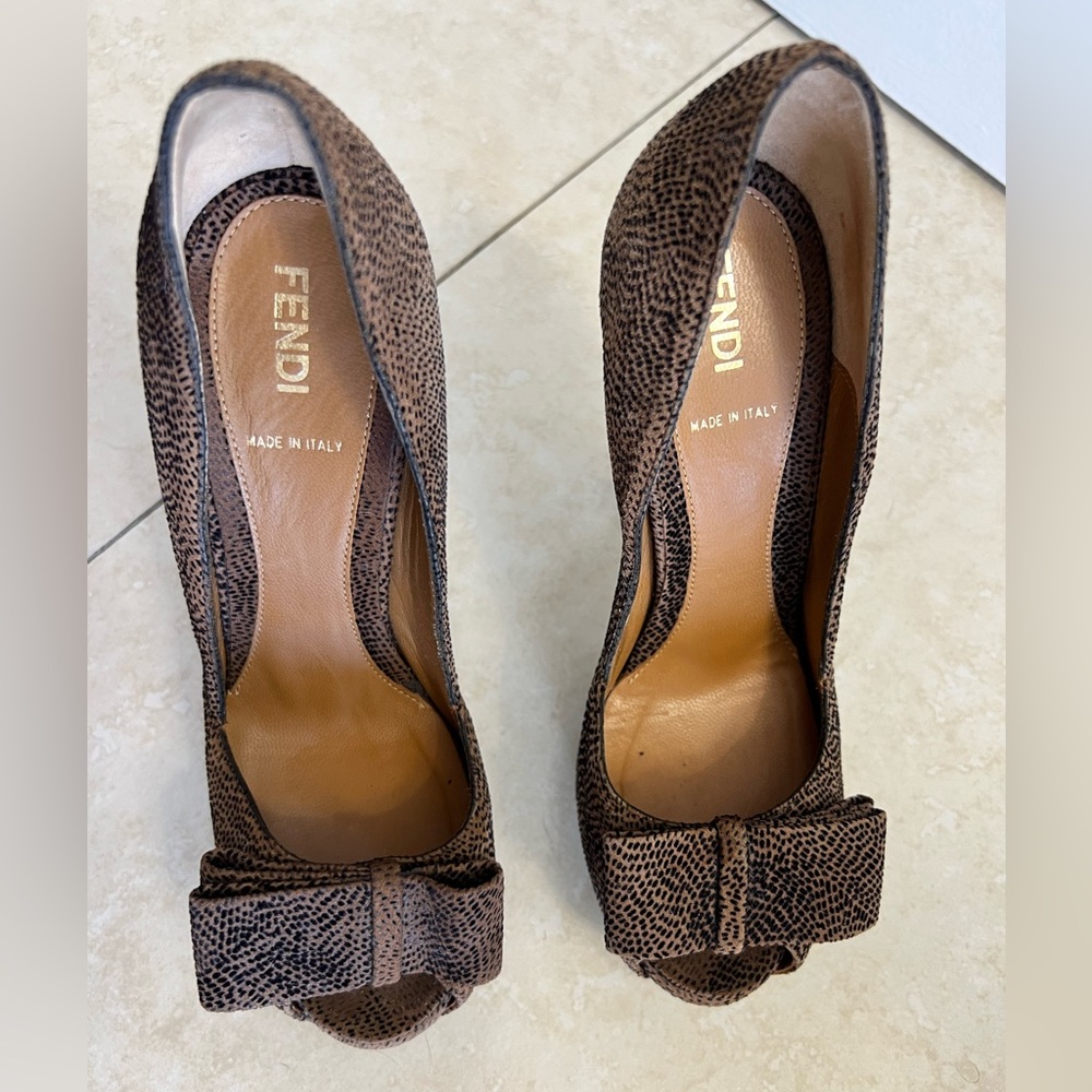 Fendi velvet platform hills